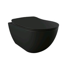 FREE Rim-Off Унитаз подвесной безободковый (черный матовый), без сидения