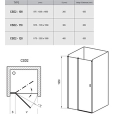 CSD2-100 bright alu (Transparent) Душевые двери