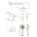 BILINA система душевая (смеситель скрытого монтажа, верхн.душ, ручной душ, шланг, шланг. подсоед.), хром