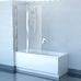 Шторки для ванны CVS2-100L Белая (Transparent)