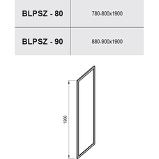 BLPSZ- 90 (Transparent) Bright alu Неподвижная стенка для душа