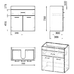 VELUM комплект мебели 70см, белый: тумба напольная, 1 ящик, 2 дверцы + умывальник накладной арт RZJ710