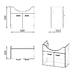 BUTTERFLY комплект мебели 65см, белый: тумба подвесная, 2 дверцы + умывальник накладной арт RZJ201