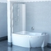 Шторки для ванны CVSK1-160/170 L Белая (Transparent)
