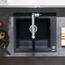 S510-F450 мойка для кухни, встроенная, размеры выреза: 54*49см, из материала Silicatec, цвет черный графит