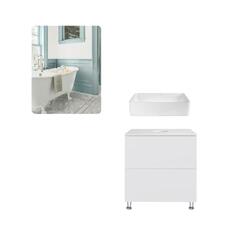 Комплект мебели для ванной Qtap тумба + раковина + зеркало QT044VI43011