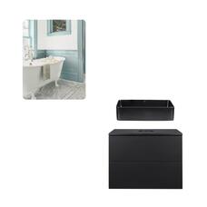 Комплект мебели для ванной Qtap тумба + раковина + зеркало QT044VI43008